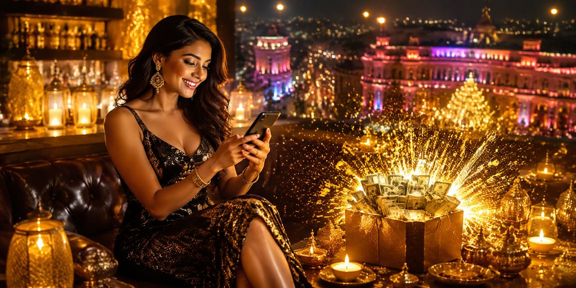 Mobile casino gameplay in Delhi during Diwali festival